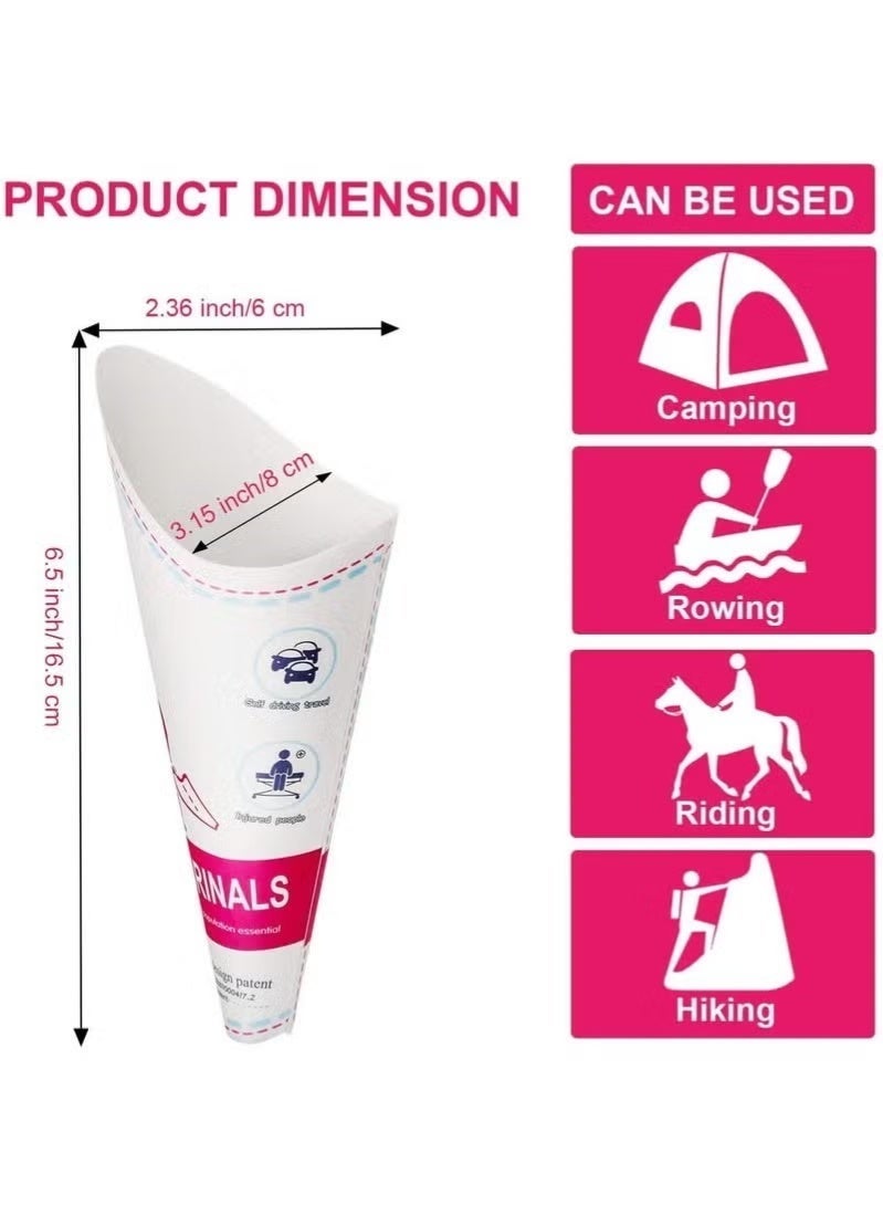 Cuken 24 Pcs Disposable Female Urination Device, Portable Lightweight Women Urinal Funnel Outside Standing Pee Cup Waterproof Paper Standing Urinary Funnel for Camping, Hiking, Pregnant - Image 2